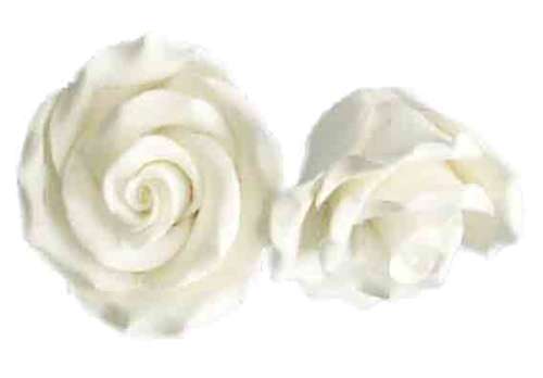 Medium Classic White Icing Rose - Click Image to Close